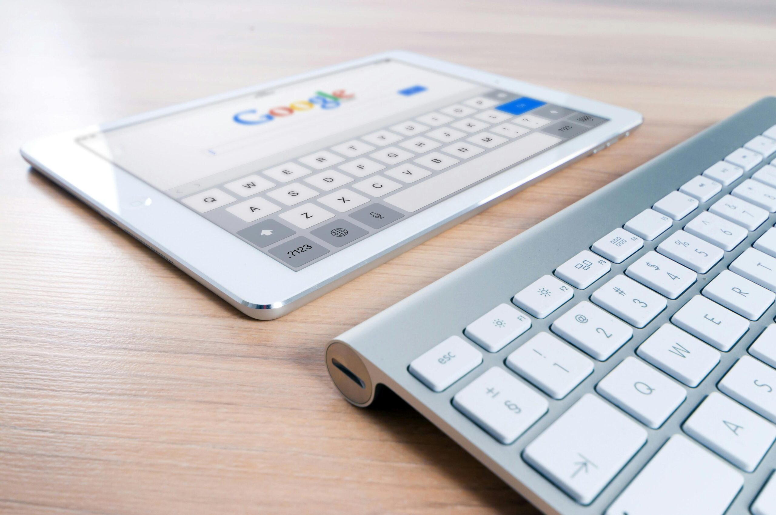 PPC & SEO work being carried out on a tablet